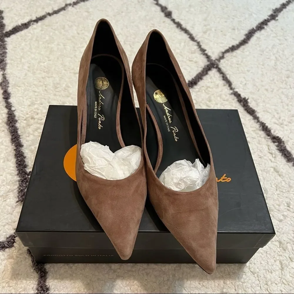Andrea Pinto’s Moxie Mocha Suede kitten Heels 👠 - Picture 6 of 10